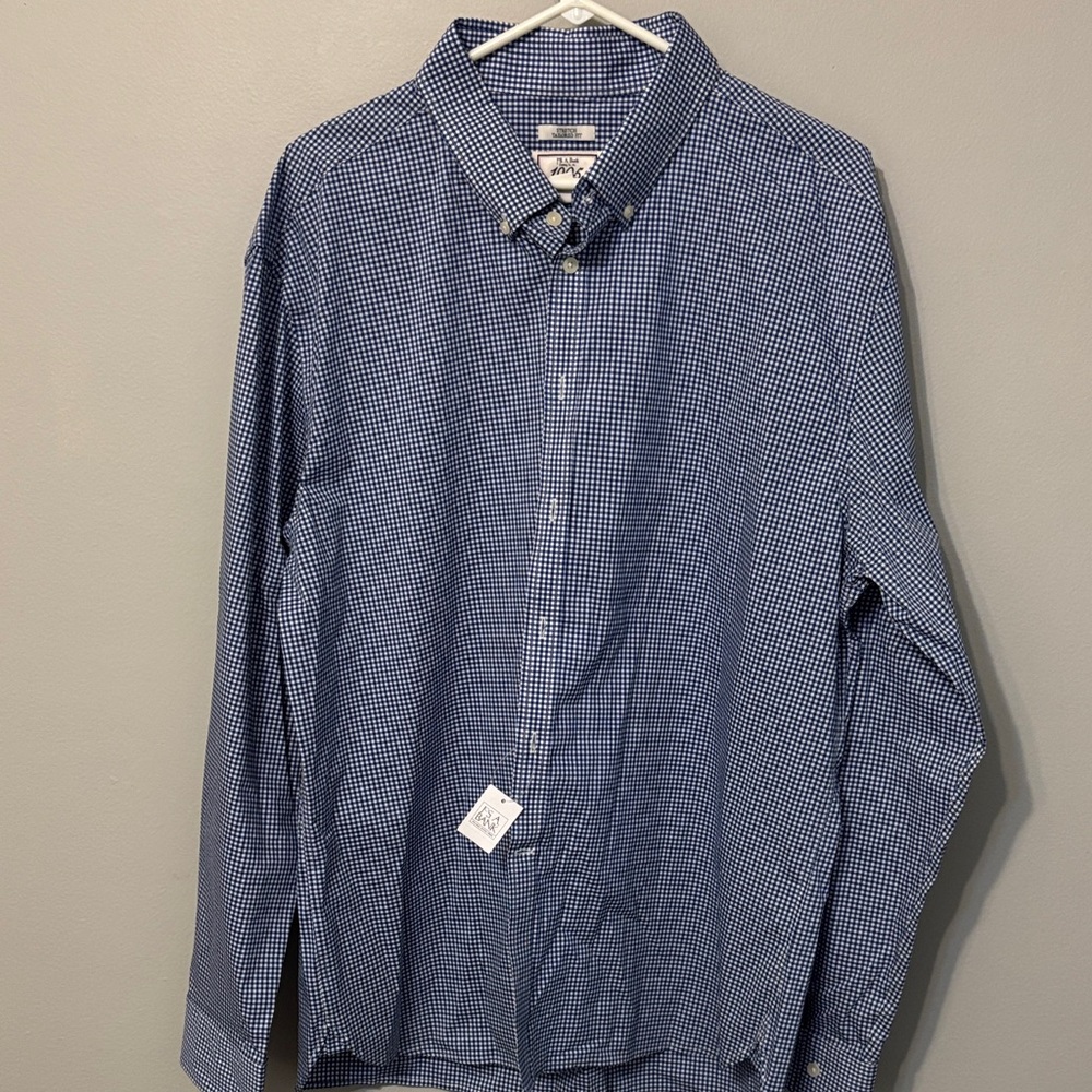 Jos . A. Bank Men's Blue Checkered Shirt